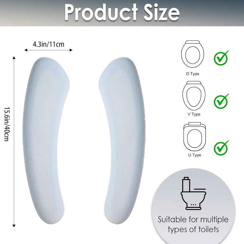 Iensen Thick and Elastic Toilet Seat Cover – Washable & Reusable with Double-Sided Hook and Loop Fastener for Easy Attachment – Cushioned Mat with Thick Sponge for Extra Comfort (Blue) - Image 2